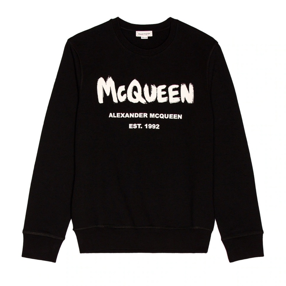 Alexander McQueen Graffiti-Print Crew Neck Sweatshirt Unisex- M